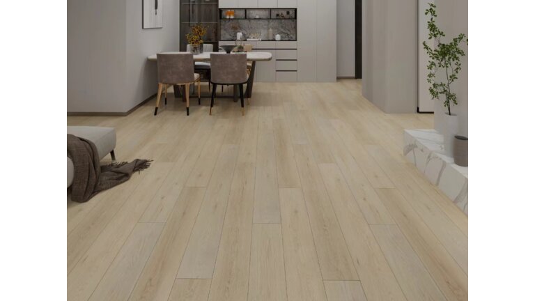 Der Boden H&S Floor ABA in einem Wohn- / Essbereich in warmer Holzoptik